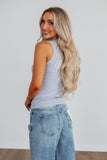 Brighton Ribbed Tank - Heather Grey