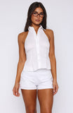 Can't Give You Up Halter Top White