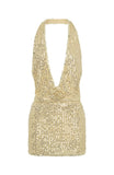 Hidden Flame Beaded Mini Dress Cream