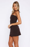 You Can't Keep Up Mini Dress Chocolate