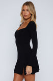 Round My Head Long Sleeve Mini Dress Black