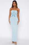 Chasing Wild Dreams Knit Maxi Dress Azure