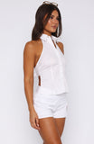 Can't Give You Up Halter Top White