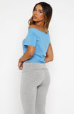 Whenever You're Ready Off Shoulder Relaxed Tee Blue