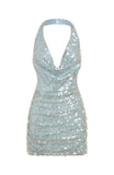 At The Function Halter Mini Dress Mist