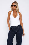Want To Be Me Halter Bodysuit White