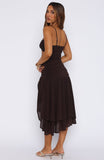 Dancing In Greece Midi Dress Chocolate
