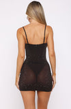 Want To Party Embellished Mini Dress Chocolate