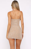 Timeless Passion Embellished Mini Dress Champagne