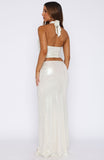 I'm On Call Halter Maxi Dress Pearl