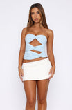 Taking What's Mine Strapless Top Blue