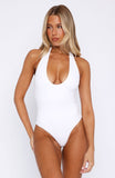 Want To Be Me Halter Bodysuit White