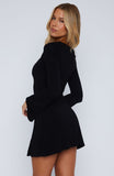 Round My Head Long Sleeve Mini Dress Black