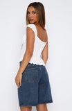Cut You Off Poplin Top White