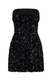 All In Strapless Sequin Mini Dress Black