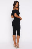 Brunch Dates Off Shoulder Jumpsuit Black