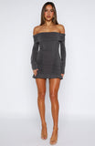 Diva Code Mini Dress Charcoal