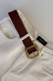 Esme Belt Chocolate Faux Suede/Gold
