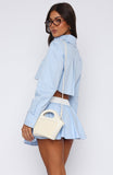 Getting Out Of Hand Cropped Shirt Blue