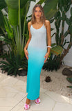 Sunshine Soul Crochet Maxi Dress Azure Ombre