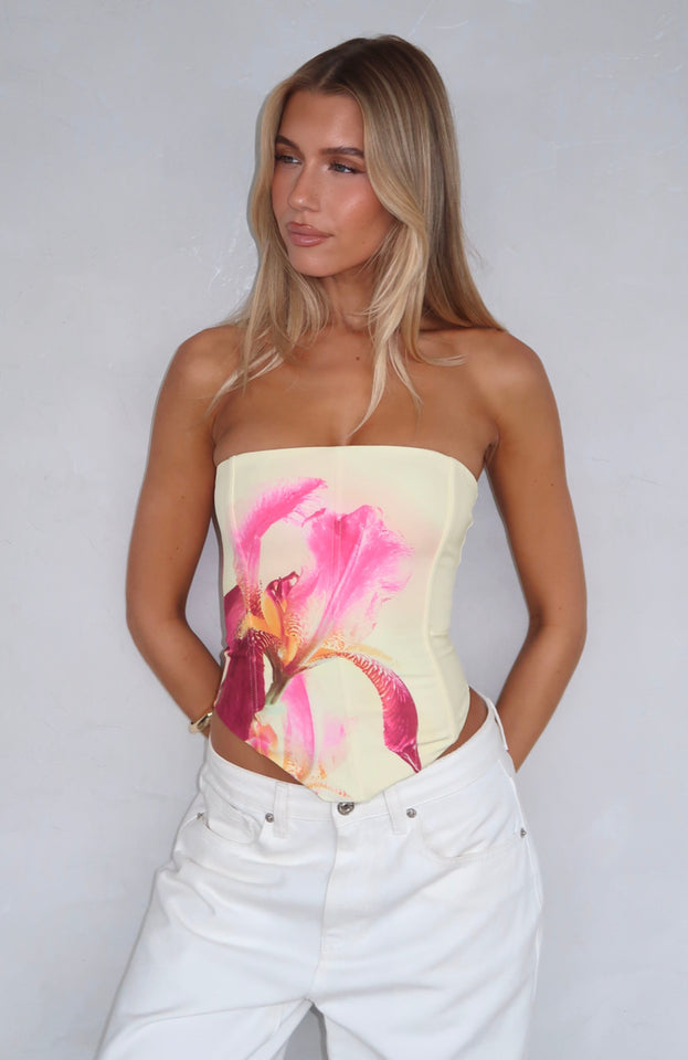 Let It Go Strapless Bustier Lemon Spritz