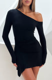 Living In The Moment Long Sleeve Mini Dress Black