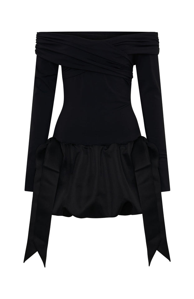 Raise Hell Long Sleeve Mini Dress Black