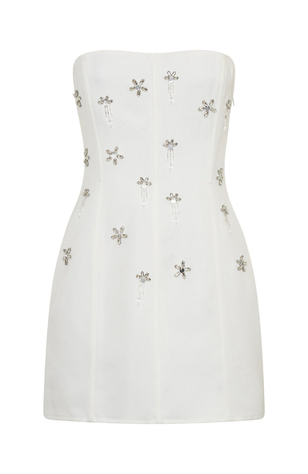 Savage Lust Strapless Mini Dress White