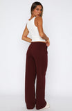 Stay Pretty Linen Pant Wine