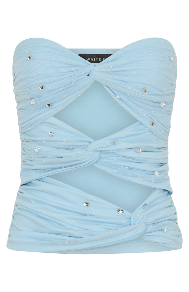 Taking What's Mine Strapless Top Blue