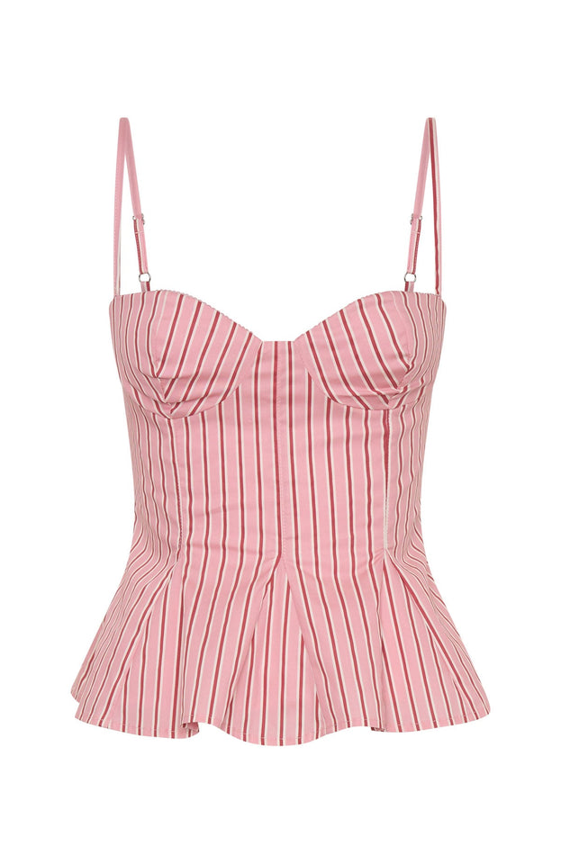 Tempt Me Not Top Pink Stripe
