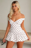 The Moment I Met You Mini Dress Cream/Black Polka Dot